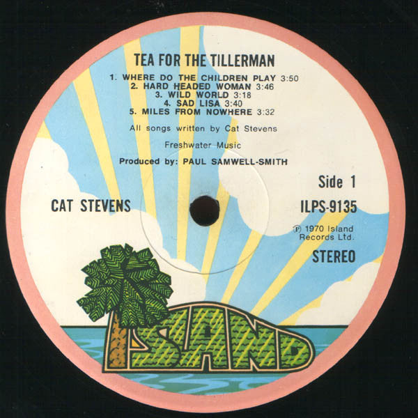 Image of Label Cover of LP - VG/VG - CAT STEVENS, Tea for the Tillerman (Island Pink Rim; ILPS 9135, UK 1972 Reissue, Laminated Gatefold Sleeve, 2nd issue, red Island logo inside gatefold), Strong VG - only a few marks to disc and light wear to sleeve. ,  - 3926412E