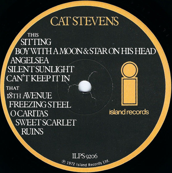 Image of Label Cover of LP - VG/VG - CAT STEVENS, Catch Bull At Four (Island Records; ILPS 9206, UK 1972, Laminated Gatefold Sleeve, No Company Inner), Some mottled marks to disc, Light sleeve wear,  - 3316077C