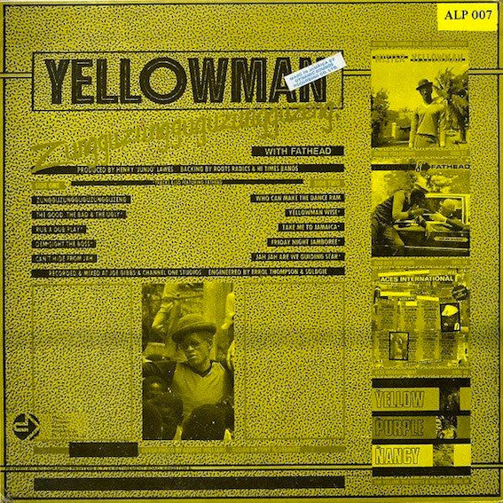 Image of Back Cover of 4944291S: LP - YELLOWMAN, Zungguzungguguzungguzeng (Arrival; ARLP 007, Jamaica 1983)   VG/VG