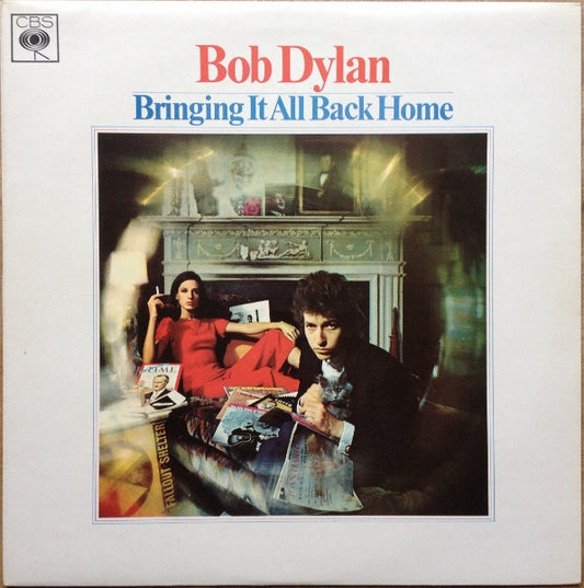 Image of Front Cover of LP - VG/G+ - BOB DYLAN, Bringing it All Back Home (CBS Orange/Yellow; 62515, UK 1970s Reissue, Non Flipback, CS 9128 in Brackets on Label), Light Marks only.,  - 2216384C