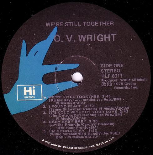 Image of Label Cover of LP - G/VG+ - O.V. WRIGHT, We're Still Together (Hi; HLP 6011, US 1979, Picture Sleeve), Lots of wear to sleeve with tape at top & bottom and tears on back.,  - 4246286S