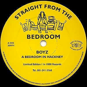 Image of Front Cover of 4714384C: 12" - VARIOUS - BOYZ (A BEDROOM IN HACKNEY), Volume 2 (Straight From The Bedroom; BED 002, UK 1993, Plain Brown Card Sleeve) Light Marks only.  /G+