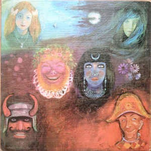 Image of Front Cover of 0215366C: LP - KING CRIMSON, In The Wake Of Poseidon (Island Pink i - A/2 B/2 Matrix; ILPS9127, UK 1970, Textured Gatefold Sleeve) Vinyl is glossy, A couple of long light marks, Last track on A side clicks due to a feelable mark, Not too noticable, Sleeve has a little patch of sticker damage but fully intact  VG/G+