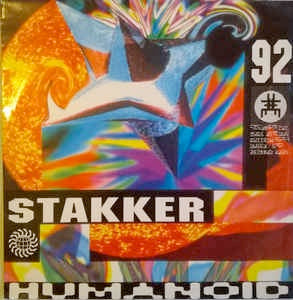 Image of Front Cover of 12" - G+/VG - HUMANOID, Stakker Humanoid 92 (Jumpin' & Pumpin'; 12 TOT 27, UK 1992, Picture Sleeve, Brown Marbled Vinyl), marbled vinyl. few creases and small seam split - 1 inch,  - 4046328S