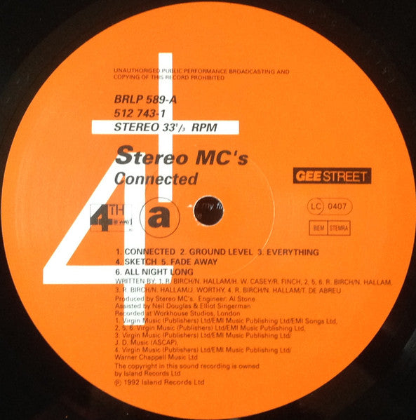 Image of Label Cover of LP - VG/VG - STEREO MCS, Connected (4th & Broadway; BRLP 589, Europe 1992, Inner, Stickered Sleeve, Orange labels), Strong VG across the board. One superficial mark to record.,  - 3516360C
