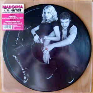 Image of Front Cover of 12" - VG+/VG+ - MADONNA, 4 Minutes (Warner Bros; W803T, Europe 2008, Stickered Clear Plastic Sleeve, Picture Disc), ,  - 4226189E