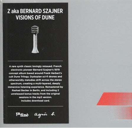 Image of Back Cover of LP - VG/VG - Z AKA BERNARD SZAJNER, Visions Of Dune (InFine; IF1029, France 2014 Reissue, Inner & Insert), ,  - 3826038E