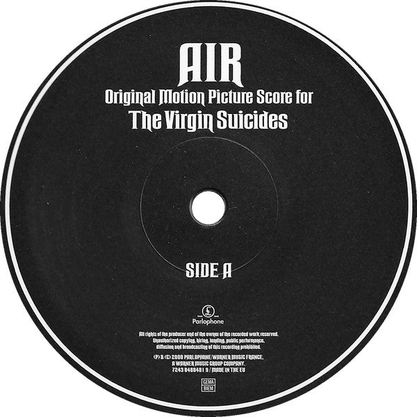 Image of Label Cover of LP - EX/EX - AIR, The Virgin Suicides - 15th Anniversary (Rhino; 0724384884819, Europe 2015 Reissue, Inner, 180 Gram Vinyl), Opened Instore, Still In Stickered Shrinkwrap,  - 3146087S