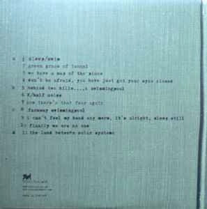 Image of Back Cover of 2x10" LP - VG/VG - MUM, Finally We Are No One (Fatcat; FATLP18, UK 2002, Gatefold), Heavy mark across side B (tracks 1 and 2) that causes pops, otherwise light marks only.  Inners a little worn, comes in original but torn shrinkwrap. ,  - 1026437E