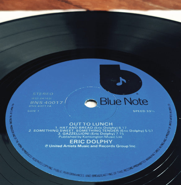 Image of Label Cover of LP - VG/VG+ - ERIC DOLPHY, Out To Lunch! (Blue Note; BNS 40017, UK 1977 Reissue, Stereo), Minor Sticker Damage on Front Sleeve,  - 1126238E