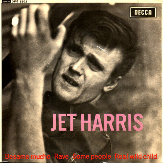 Image of Front Cover of 4214249C: 7" EP - JET HARRIS, Jet Harris (Decca Blue Unboxed; DFE 8502, UK 1962, Laminated Flipback Sleeve) Strong VG, sleeve age discoloured on rear.  VG/VG