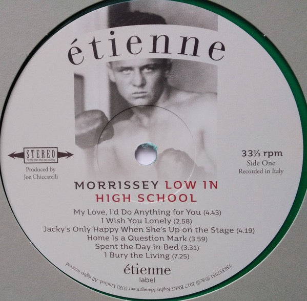Image of Label Cover of LP - VG+/VG+ - MORRISSEY, Low In High School (; 538337891, Europe 2017, Gatefold, Inner, Green Vinyl), ,  - 3416548C