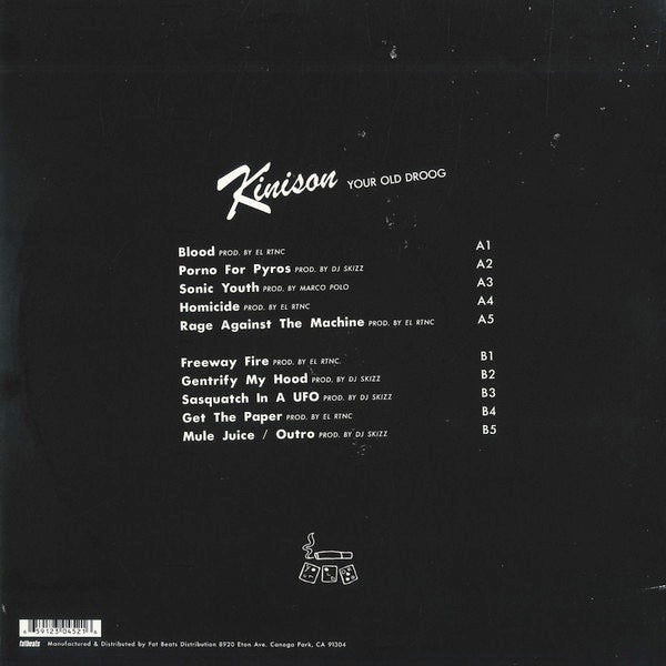 Image of Back Cover of LP - EX/M - YOUR OLD DROOG, Kinison (Self-released (Fat Beats Dist.); YOD 002, US 2015, White Vinyl), Still sealed but shrink starting to tear.,  - 1616394C
