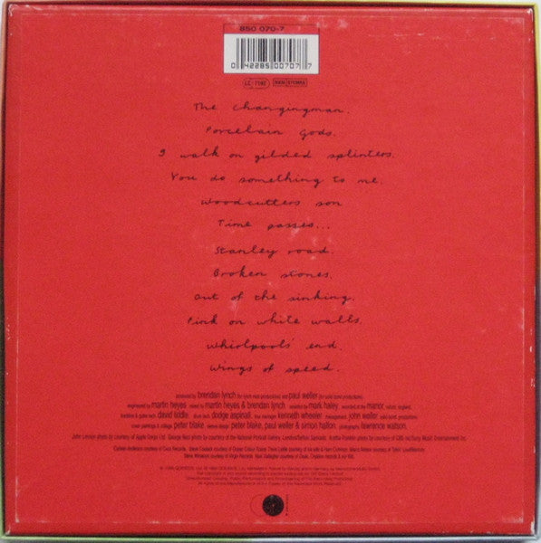 Image of Back Cover of 6x7" - EX/EX - PAUL WELLER, Stanley Road (Go Discs!; 850070-7, UK 1995, Box Set, Booklet, Print), Signed On Front Of Box - Signature Faded, Looks Unplayed,  - 3326187E