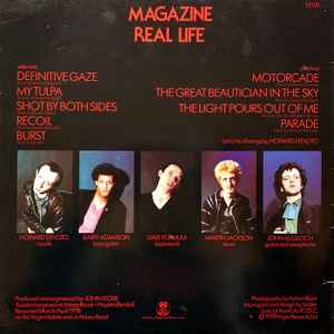 Image of Back Cover of LP - VG/VG+ - MAGAZINE, Real Life (Virgin Blue & White; V2100, UK 1978, First Pressing), Sleeve has ringwear, edgewear, taped on bottom seam.,  - 2626140E
