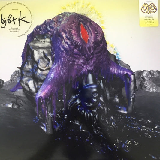 Image of Front Cover of 2xLP - EX/EX - BJORK, Vulnicura (One Little Indian; tplp1231ltd, UK 2015, Gatefold With Printed PVC outer, 2 Inners, Neon Yellow Vinyl (hype sticker states "dual colored vinyl"), Ltd to 5000), SEALED with 2 hype stickers,  - 3746419S