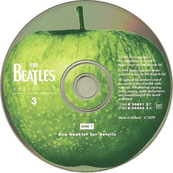 Image of Label Cover of 2xCD - EX/EX - THE BEATLES, Anthology 3 (Apple Records; 7243 8 34451 2 7, Europe 1996, Booklet), ,   - 3956103S