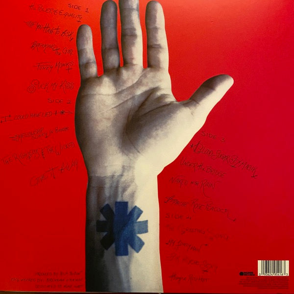 Image of Back Cover of 2xLP - NEW/NEW - RED HOT CHILI PEPPERS, Blood Sugar Sex Magik (Warner Records; 093624954163, USA, Canada & Europe 2020 Reissue, Insert, 180 Gram Vinyl), , Red Hot Chili Peppers released Blood Sugar Sex Magik in 1991, their fifth studio album. Produced by Rick Rubin, the album featured John Frusciante's melodic songwriting and sexual innuendos. It peaked at number three on the US Billboard 200 and produced hit singles. Frusciante left the band in 1992, but rejoined in 1998. - 3916389C