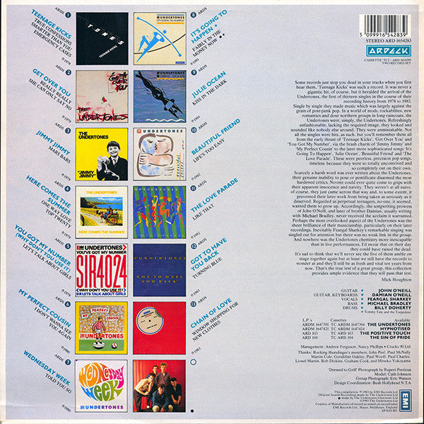 Image of Back Cover of 2xLP - VG/VG+ - THE UNDERTONES, All Wrapped Up (Ardeck; ARD 1654283, UK 1983, Hype Stickered Sleeve), ,  - 3016221C