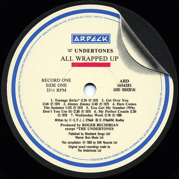Image of Label Cover of 2xLP - VG/VG+ - THE UNDERTONES, All Wrapped Up (Ardeck; ARD 1654283, UK 1983, Hype Stickered Sleeve), ,  - 3016221C