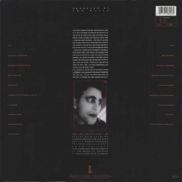 Image of Back Cover of LP - VG/VG+ - TOM WAITS, Franks Wild Years (Island; ITW3, Europe 1987, Gatefold), Edge wear, French promotional sticker on front cover,  - 3046301S