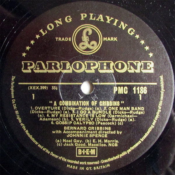 Image of Label Cover of 2324379E: LP - BERNARD CRIBBINS, A Combination Of Cribbins (Parlophone Black/Gold; PMC 1186, UK 1962, Laminated Flipback Sleeve, Mono)   VG/VG