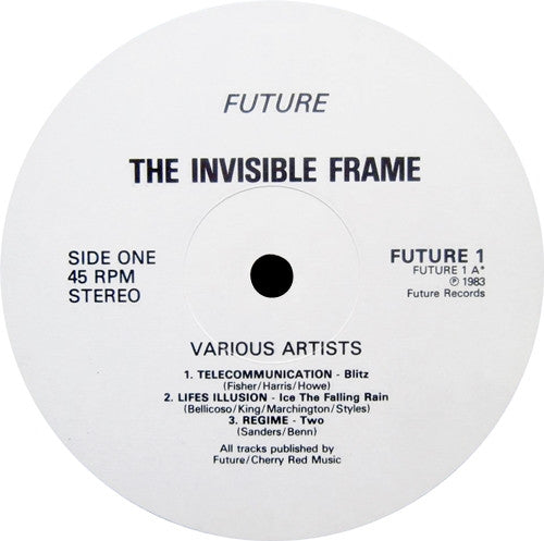 Image of Label of 3324292E: Mini LP - VARIOUS ARTISTS, The Invisible Frame (Future Records; 1, UK 1983) Writing On Front Sleeve, Ring Wear  VG/VG