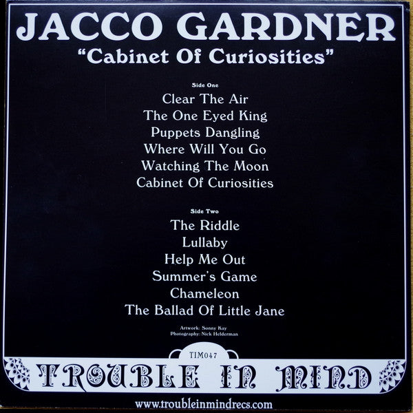 Image of Back Cover of LP - VG/VG+ - JACCO GARDNER, Cabinet Of Curiosities (Trouble In Mind; TIM047, US 2013, Insert), ,  - 3826090E