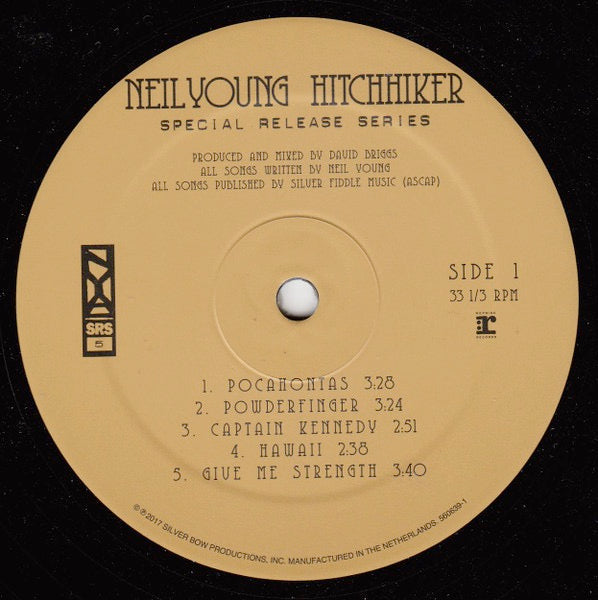 Image of Label Cover of LP - EX/EX - NEIL YOUNG, Hitchhiker (Reprise Records; 0093624912613, Europe 2017, Gatefold, No Poster, Neil Young Archives Special Release Series Part  5), ,  - 3646381S