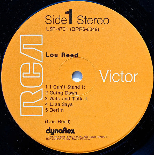 Image of Label Cover of LP - G+/G - LOU REED, Lou Reed (RCA Victor; LSP-4701, US 1972, Dynaflex ), Many marks on the vinyl. Two thirds of bottom seam split.,  - 3926383E