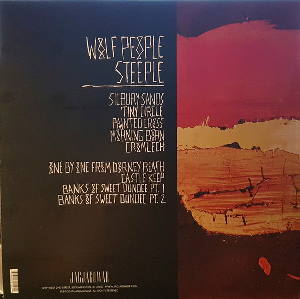 Image of Back Cover of 4714010C: LP - WOLF PEOPLE, Steeple (Jagjaguwar; JAG159, UK 2010, Insert) Still In Stickered Shrinkwrap.  EX/VG