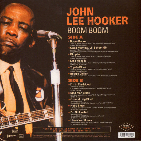 Image of Back Cover of 1814306C: LP - JOHN LEE HOOKER, Boom Boom (Wagram Music; 3344336 , France 2017, Single Sleeve)   NEW/NEW