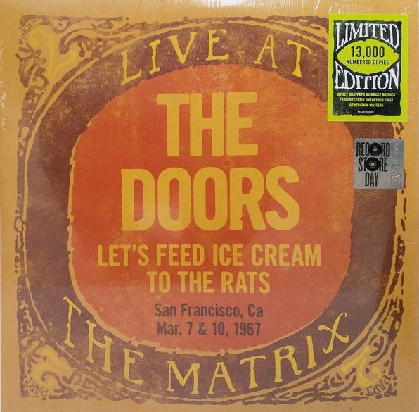 Image of Front Cover of LP - VG+/EX - THE DOORS, Let's Feed Ice Cream To The Rats: Live At The Matrix Part 2 - Mar. 7 & 10, 1967 (Rhino; R1 563063, US 2018, Inner, Numbered Limited Edition of 13,000, RSD 2018), No 01221/13000.,  - 3546158S