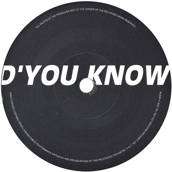 Image of Label Cover of 7" - VG/VG - OASIS, D'You Know What I Mean (Creation; CRE 256, UK 1997, Gatefold, 1st Press Silver Logo), Strong VG cover, a little bent at spine. Light marks on disc.,  - 4056082S
