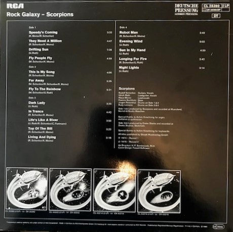 Image of Back Cover of 2xLP - VG/VG - SCORPIONS, Rock Galaxy (RCA; CL 28390, Germany 1980, Gatefold, "Fly To The Rainbow' and 'In Trance' LPs in one package.), ,  - 2326235E