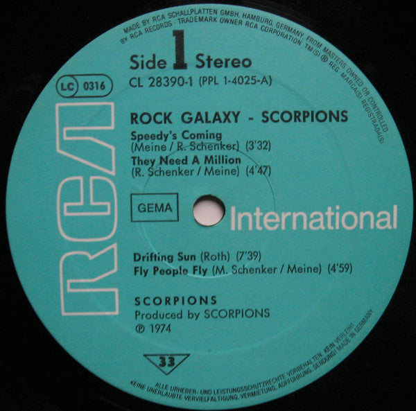 Image of Label Cover of 2xLP - VG/VG - SCORPIONS, Rock Galaxy (RCA; CL 28390, Germany 1980, Gatefold, "Fly To The Rainbow' and 'In Trance' LPs in one package.), ,  - 2326235E