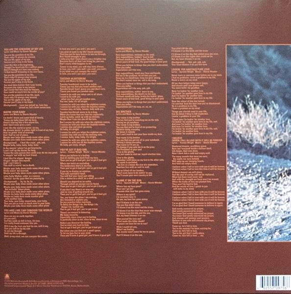 Image of Back Cover of 0834304E: LP - STEVIE WONDER, Talking Book (Tamla Motown; 06025 570 975-6 , Europe 2016 Reissue, Gatefold, 180g Vinyl, Braille Sleeve)   NEW/NEW