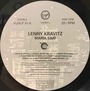 Image of Label Cover of LP - VG/VG - LENNY KRAVITZ, Mama Said (Virgin America; VUSLP 31, UK 1991, Inner, VUSLP 31 Matrix.), Vinyl is strong VG - a few light hairlines. ,  - 3726047E
