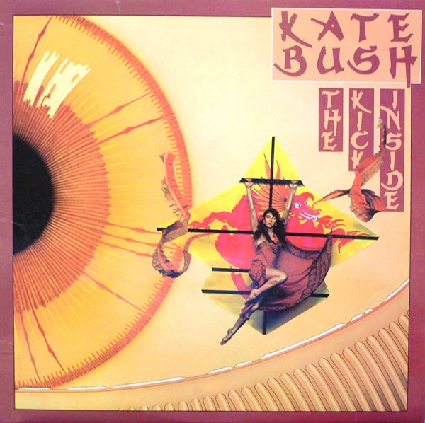 Image of Front Cover of LP - VG/G+ - KATE BUSH, The Kick Inside (EMI - Red On Brown; EMC 3223, UK 1978, Laminated Sleeve With Black Border, First Pressing. "Rember Yourself" Misspelt Runout), Side 1 VG, but some heavy marks on side 2. Christmas message written on sleeve rear. ,  - 3626505E