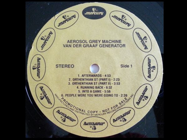 Image of Label Cover of LP - VG+/VG - VAN DER GRAAF GENERATOR, Aerosol Grey Machine (Mercury Gold; SR61238, US 1990s Reissue, Promo, Two Extra Tracks), Strong VG,  - 2026140E