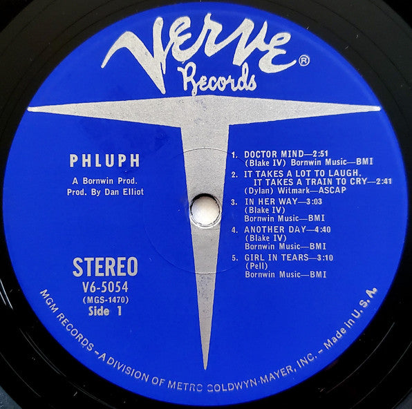 Image of Label Cover of LP - G+/VG - PHLUPH, Phluph (Verve; V6-5054, US 1968, Pasteback Sleeve), Light marks, edge wear, seam splits all sides, promo hole,  - 3946165S