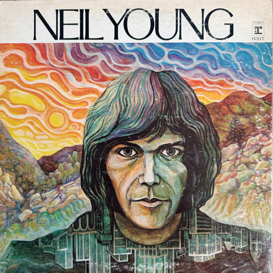 Image of Front Cover of 4925466E: LP - NEIL YOUNG, Neil Young (Reprise; RS.6317, UK 1970 Reissue, Gatefold, Company Inner) Strong VG, Edge And Ring Wear, Stains On Sleeve  VG/VG