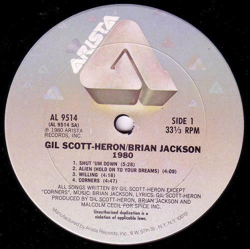 Image of Label Cover of LP - G+/VG - GIL SCOTT-HERON/BRIAN JACKSON, 1980 (Arista; AL9514, US 1980, Picture Sleeve, Inner, Santa Maria Pressing), ,  - 3946273S