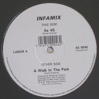 Image of Front Cover of 4945274S: 12" - INFAMIX, Ee 45 / A Walk In The Park (Industrial Music; LABOR 4, UK 1990, Plain Sleeve) Strong VG  /VG