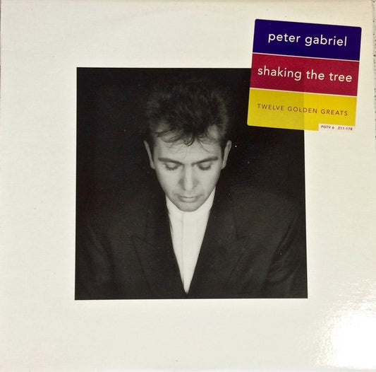 Image of Front Cover of 4514339C: LP - PETER GABRIEL, Shaking The Tree (Twelve Golden Greats) (Virgin; PGTV 6, UK 1990, Title Stickered Sleeve, Inner) Grubby, age discoloured sleeve, lots of marks but all light.  VG/G