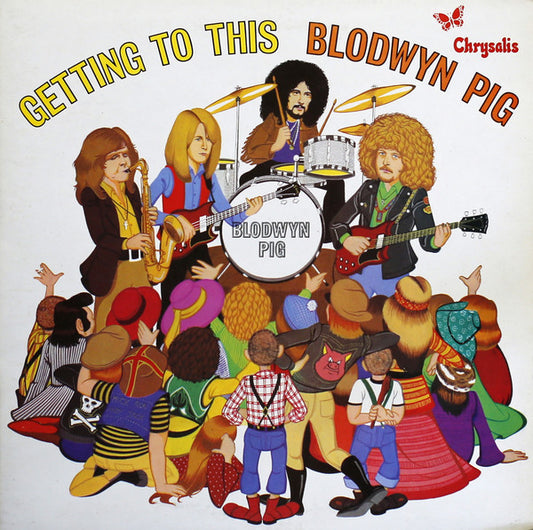 Image of Front Cover of LP - VG/VG+ - BLODWYN PIG, Getting to This (Chrysalis Green ; ILPS9122, UK 1970, Gatefold), Stain On Spine,  - 2826213E