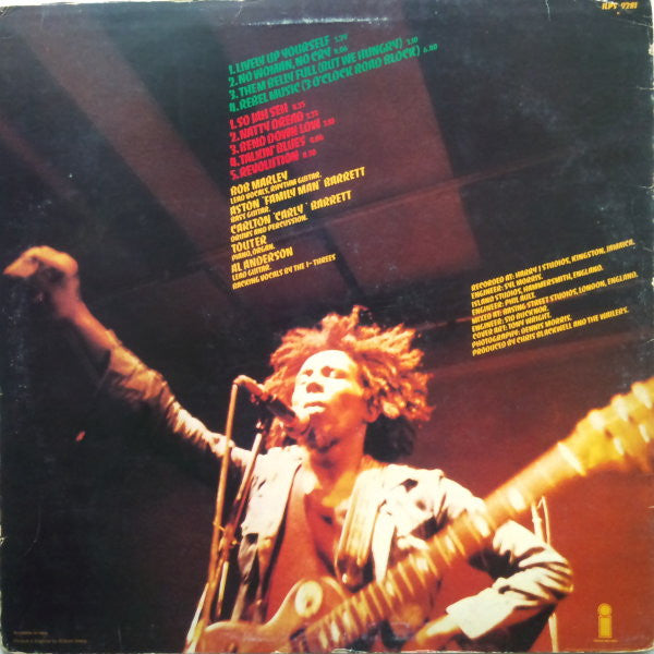 Image of Back Cover of LP - VG/G+ - BOB MARLEY AND THE WAILERS, Natty Dread (Island Records ; ILPS 9281, UK 1974, Inner With 4 Round Corners, Round corner / scalloped inner), ,  - 3516184C