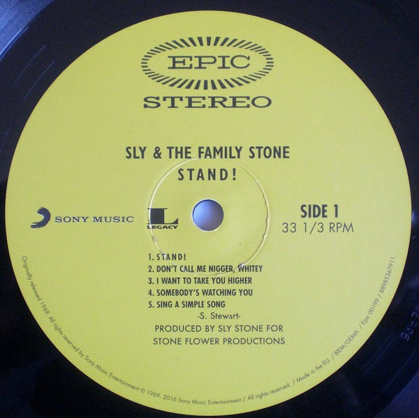 Image of Label Cover of 4914534C: LP - SLY & THE FAMILY STONE, Stand! (Epic; 88985367911, Europe 2017 Reissue, Gatefold, Black Inner, 180 Gram Vinyl)   NEW/NEW