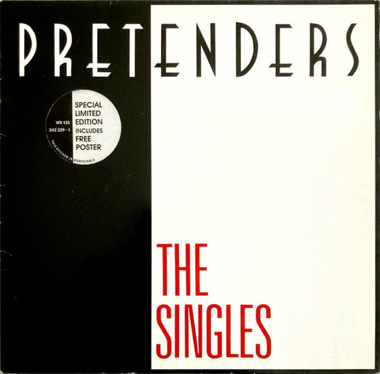 Image of Front Cover of 0125220E: LP - PRETENDERS, The Singles (WEA; WX135, Europe 1987, Stickered Sleeve, Inner, Poster)   VG+/VG+