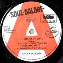 Image of Front Cover of 0126045E: 7" EP - CHUCK JACKSON, Chains Of Love / Good Things Come To Those Who Wait / Hand It Over / Any Day Now (Inferno Soul Club; SIN 1, UK 1980, Promo)   /VG+
